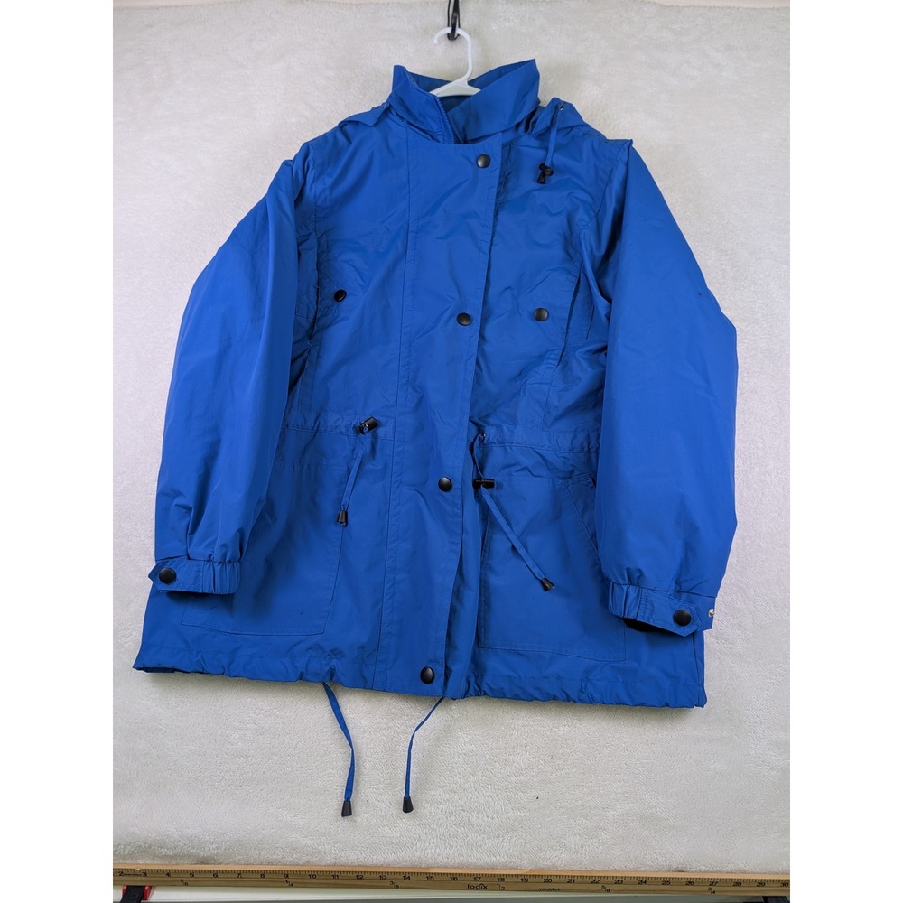 Tudor Court Mens Blue Hooded Parka Jacket Fleece Lined Utility Coat Size XL